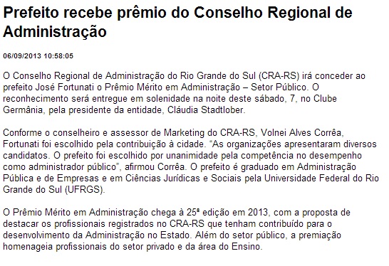 Prêmio Mérito em Administração 2013